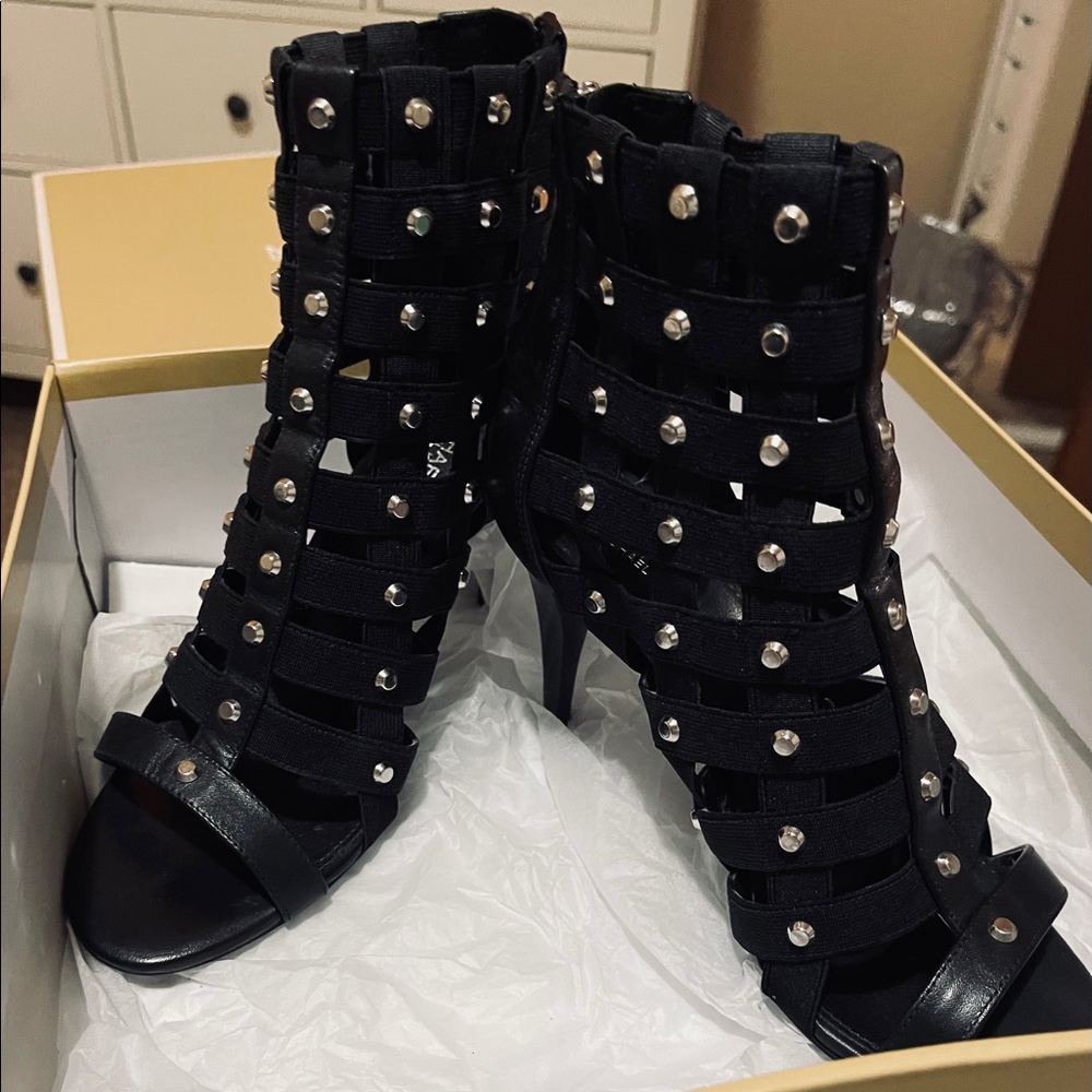 Michael Kors Sherry Studded Leather Caged Sandal